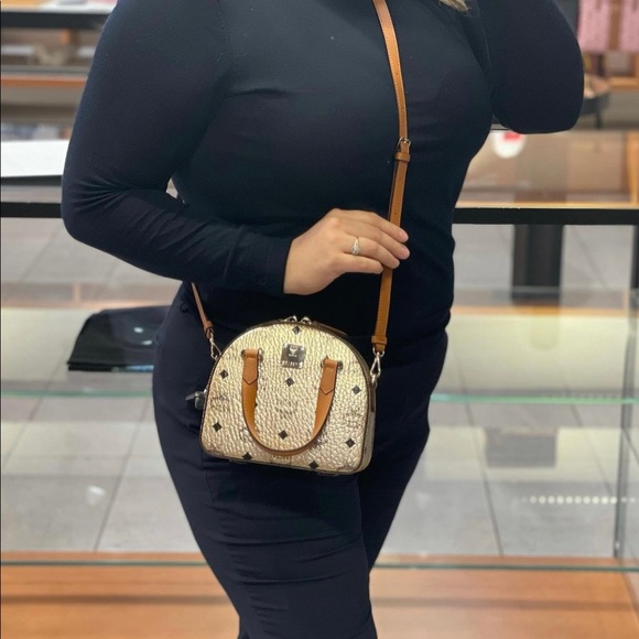 Last one! MCM gold color mini crossbody bag $780+ tax - Picture 10 of 13